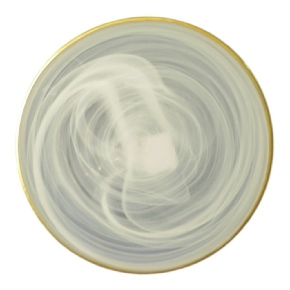 Vietri Crystal Alabaster White with Gold Trim Pattern Plate‎ 10.5” ABS-5200W New